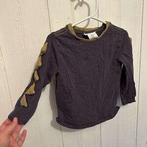 Tommy Bahama 2t grey & green Dino spike sleeve long sleeve top